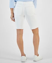 Style & Co Petite Raw-Edge Denim Bermuda Shorts, Created for Macy's