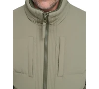 Marc New York Men's Sideling Stretch Crinkle Down Color Block Bomber Jacket