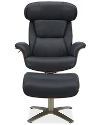 Janer Leather Swivel Chair & Ottoman Set, Created for Macy's