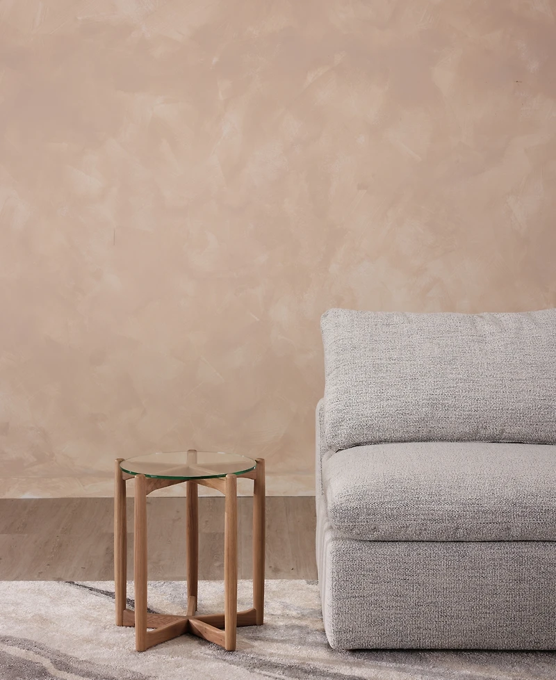 Hetta 19.69" Walnut Round Side Table