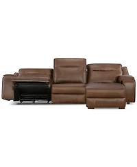 Closeout! Hansley 3-Pc. Zero Gravity Leather Sectional with Power Recliner and Chaise, Created for Macy's