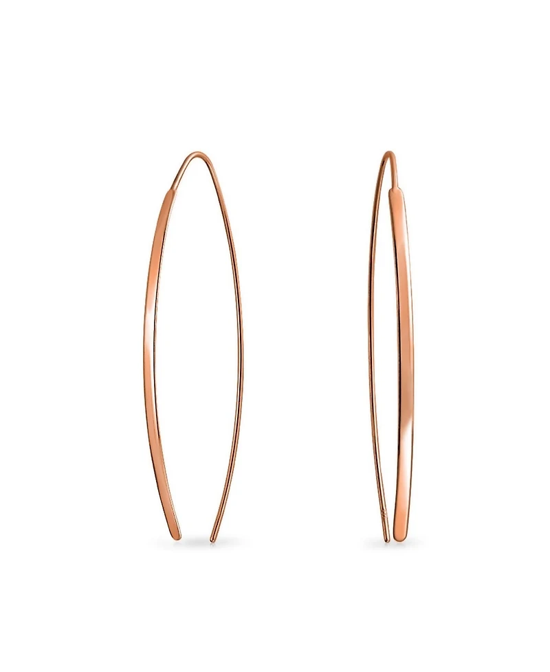 Bling Jewelry Delicate Minimalist Modern Long Thin Line Linear Threader Earrings Sterling Silver