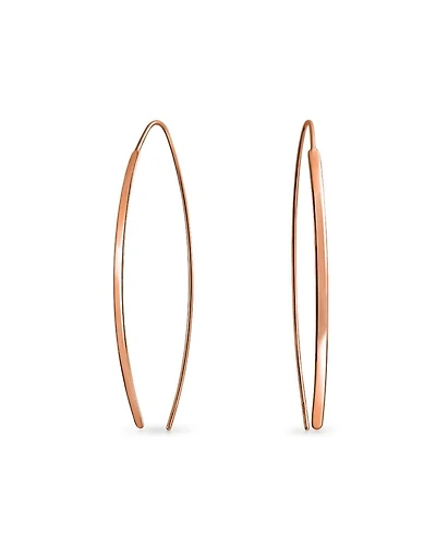 Bling Jewelry Delicate Minimalist Modern Long Thin Line Linear Threader Earrings Sterling Silver