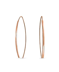 Bling Jewelry Delicate Minimalist Modern Long Thin Line Linear Threader Earrings Sterling Silver