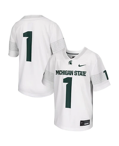 Big Boys Nike #1 White Michigan State Spartans Football Game Jersey