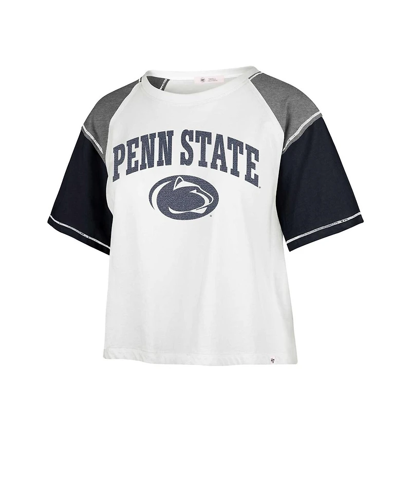 Women's '47 Brand White Penn State Nittany Lions Serenity Gia Cropped T-shirt