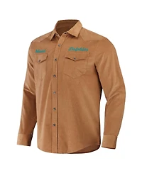 Men's Nfl x Darius Rucker Collection by Fanatics Orange Miami Dolphins Western Button-Up Shirt