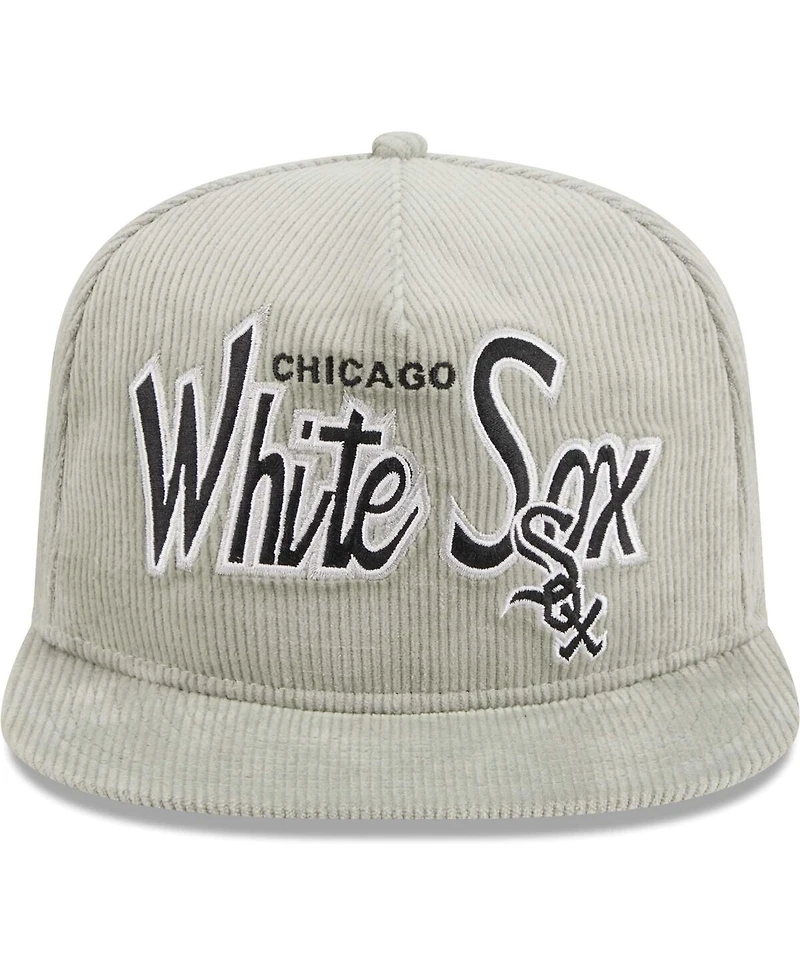 Men's New Era Gray Chicago White Sox Corduroy Golfer Adjustable Hat