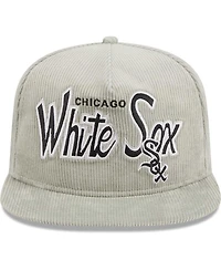Men's New Era Gray Chicago White Sox Corduroy Golfer Adjustable Hat