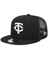 Men's New Era Black Minnesota Twins Trucker 9FIFTY Snapback Hat