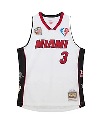 Men's and Women's Mitchell & Ness Dwyane Wade White Miami Heat Hall of Fame Class 2023 Throwback Swingman Jersey