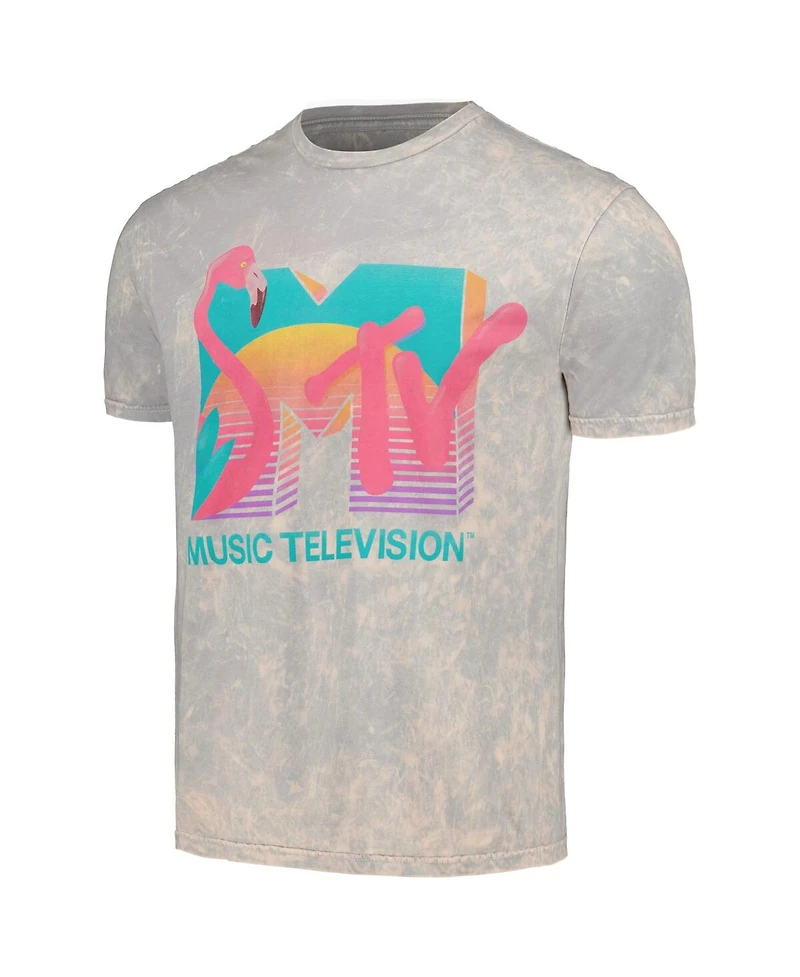 Men's Gray Mtv Flamingo Washed T-shirt