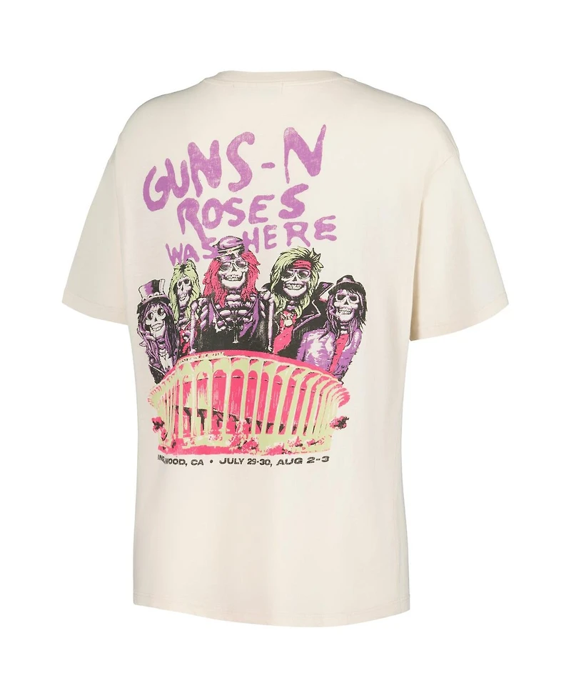 Women's Daydreamer Cream Guns n Roses Was Here Boyfriend T-shirt