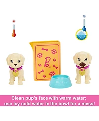 Barbie Doll and Accessories Pup Adoption Playset with Doll, 2 Puppies and Color-Change