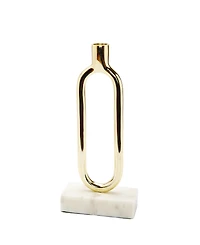 Classic Touch Loop Taper Candle Holder On Marble Base, 11.75" H