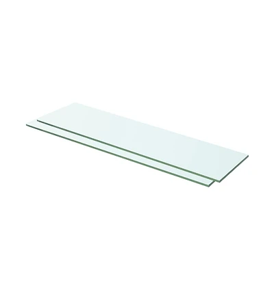 Shelves 2 pcs Panel Glass Clear 23.6"x4.7"