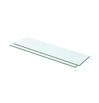 Shelves 2 pcs Panel Glass Clear 23.6"x4.7"