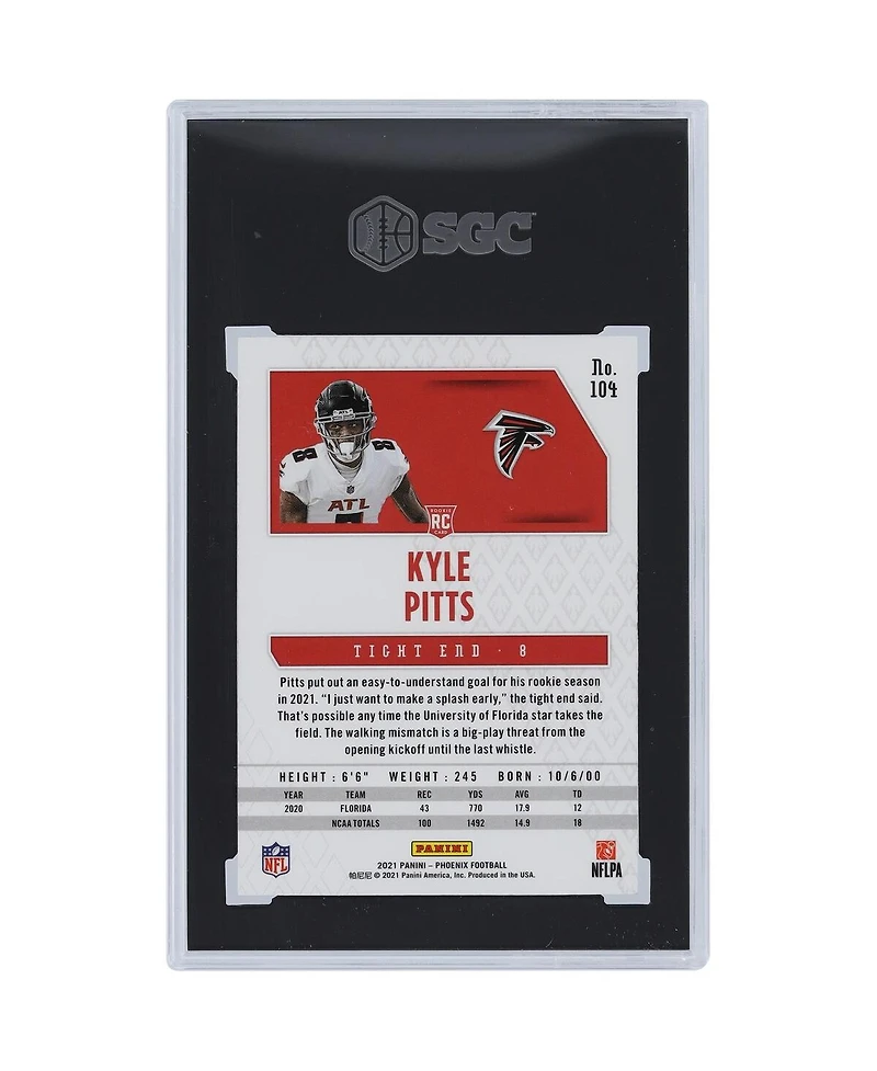 Kyle Pitts Atlanta Falcons 2021 Panini America Phoenix Fire Burst #104 Sgc Authenticated Rookie Card