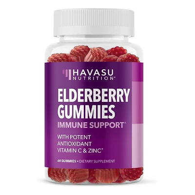 Elderberry Gummies for Adults, Immune System Supplement, Elderberry Flavor, Havasu Nutrition