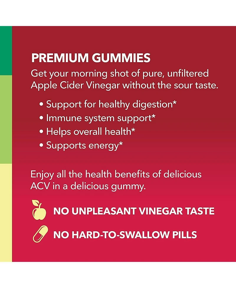 Apple Cider Vinegar Gummies, Apple Flavor, Havasu Nutrition, 60ct