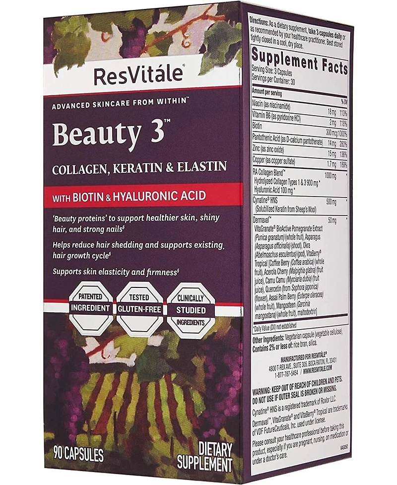ResVitale Advanced Skincare Beauty 3, 90 Capsules
