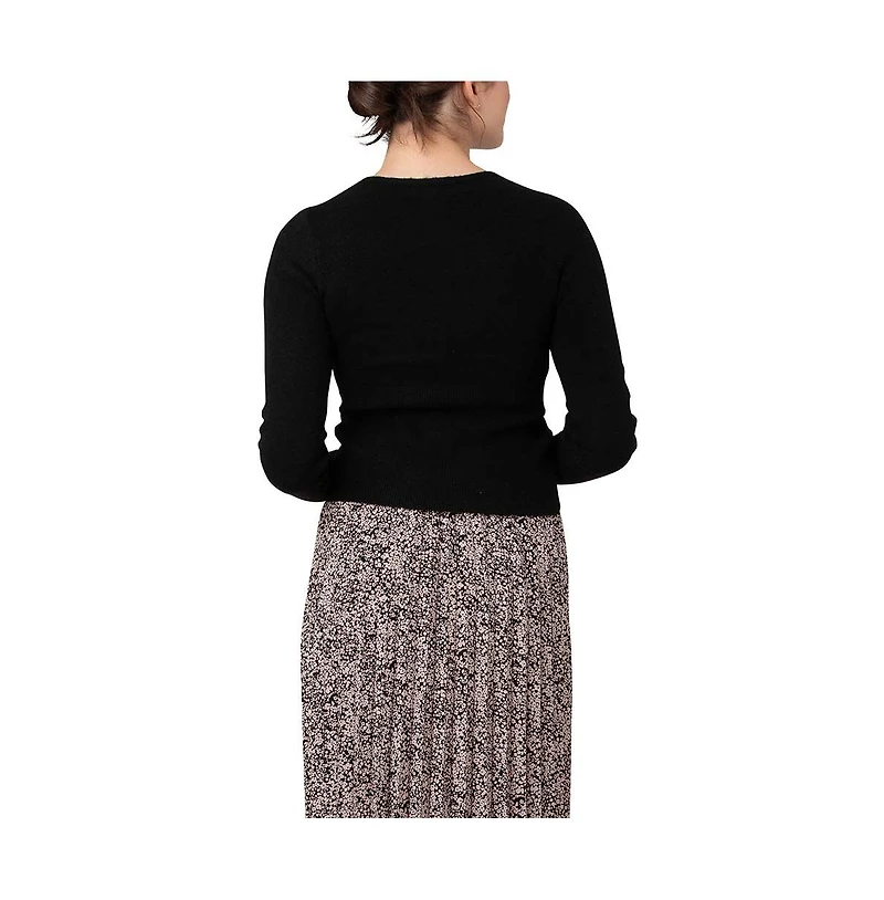 Ripe Maternity Willa Cross Front Nursing Knit Top Black