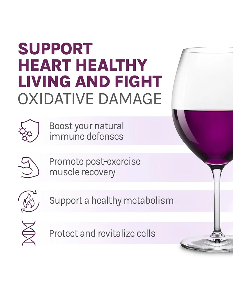 Reserveage, Resveratrol 500 mg, Antioxidant Supplement for Heart and Cellular Health, Supports Healthy Aging, Paleo, Keto, 60 Capsules