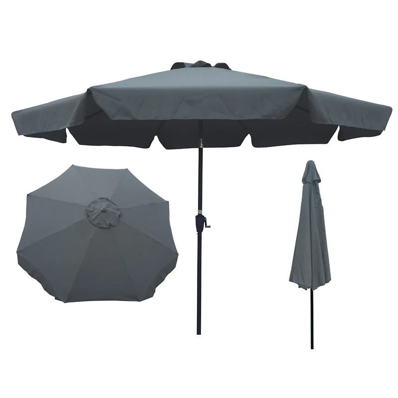 Streamdale Furniture Outdoor Patio Umbrella 10FT With Flap, 8 Pieces Ribs With Tilt An Crank, Without Base