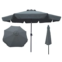 Streamdale Furniture Outdoor Patio Umbrella 10FT With Flap, 8 Pieces Ribs With Tilt An Crank, Without Base