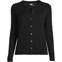 Lands' End Women's Fine Gauge Cotton Cardigan Sweater