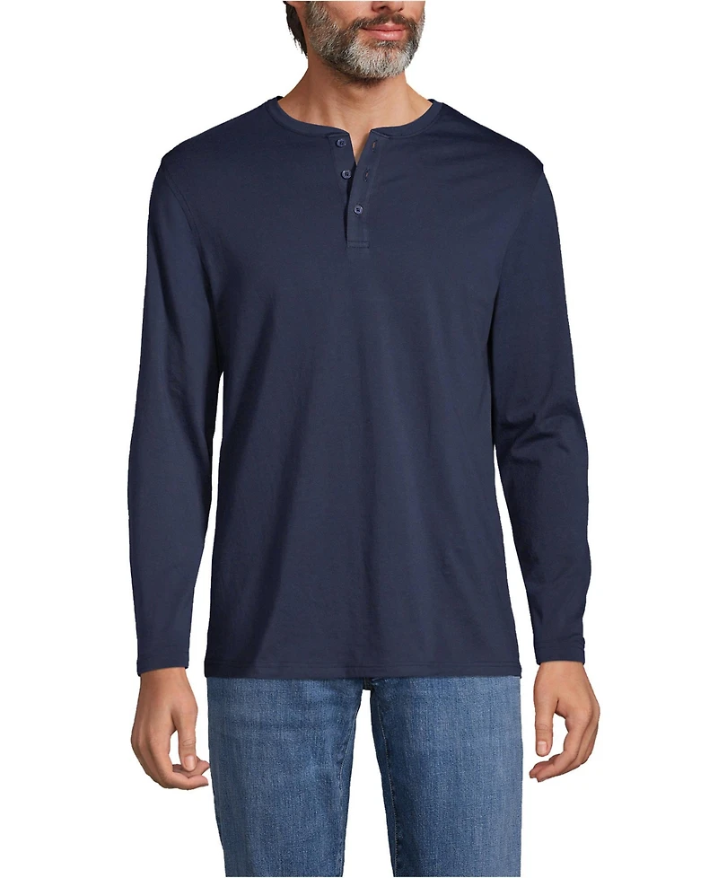 Lands' End Big & Tall Long Sleeve Cotton Supima Henley