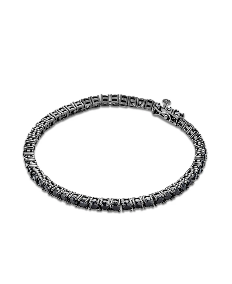 Bling Jewelry Jewelry 10 Ct Cz Round Solitaire Tennis Bracelet Cubic Zirconia Black Sterling Silver 7 Inch