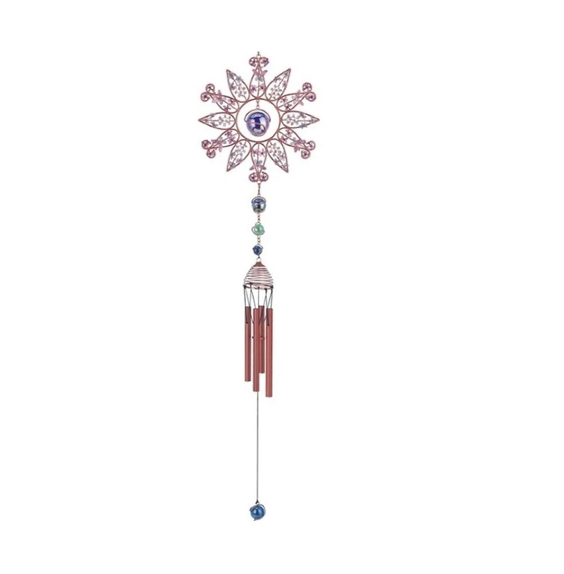 Fc Design 35" Long Sunflower Wind Chime with Copper Gem Home Decor Perfect Gift for House Warming, Holidays and Birthdays