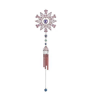 Fc Design 35" Long Sunflower Wind Chime with Copper Gem Home Decor Perfect Gift for House Warming, Holidays and Birthdays