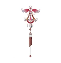 33" Long Red Angel Copper and Gem Wind Chime