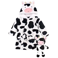 Hudson Baby Boys Unisex Cozy Robe & Playtime Buddy Set
