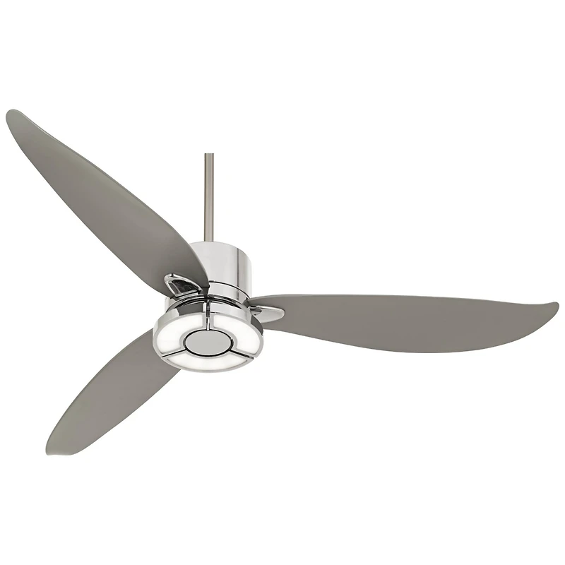 Possini Euro Design 56" Vengeance Modern Indoor Ceiling Fan 3 Blade Led Light Remote Control Chrome Finish Bedroom Living Room