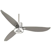 Possini Euro Design 56" Vengeance Modern Indoor Ceiling Fan 3 Blade Led Light Remote Control Chrome Finish Bedroom Living Room