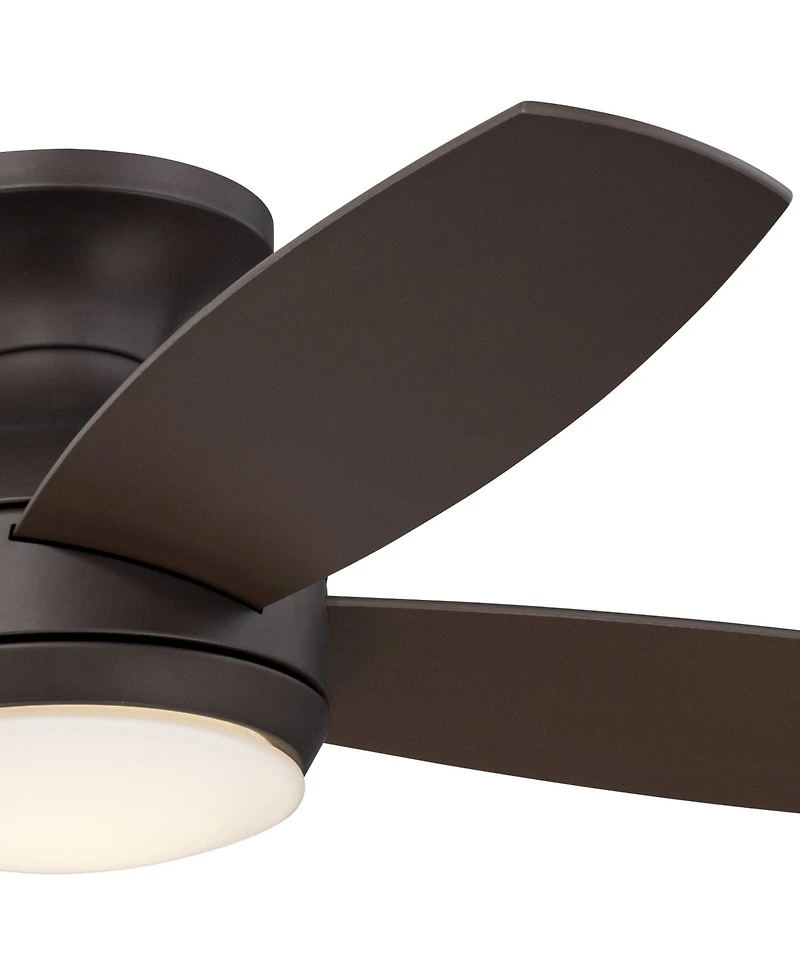 Casa Vieja 52" Casa Elite Mid Century Modern Indoor Ceiling Fan 4 Blade Led Light Remote Control Oil Rubbed Bronze Finish Hugger