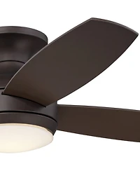 Casa Vieja 52" Casa Elite Mid Century Modern Indoor Ceiling Fan 4 Blade Led Light Remote Control Oil Rubbed Bronze Finish Hugger