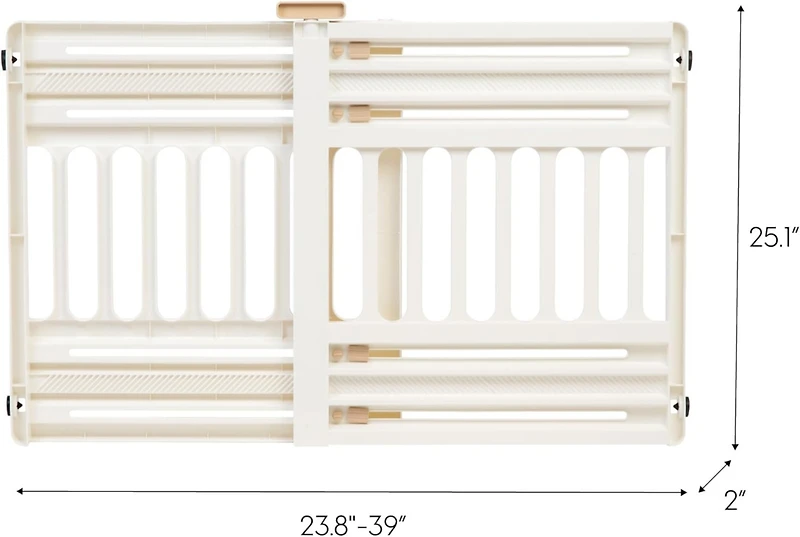 Iris 24 to 39" Plastic Portable Expandable Pet Gate, Safety Gate, White