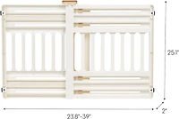 Iris 24 to 39" Plastic Portable Expandable Pet Gate, Safety Gate, White