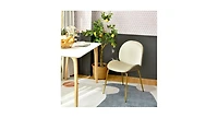 Set of 2 Velvet Accent Chairs with Gold Metal Legs