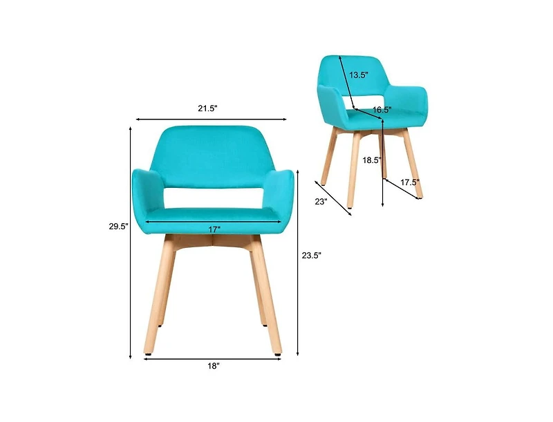 2 Pieces Modern Upholstered Accent Armchairs Set