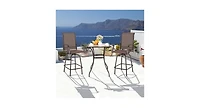2 Pieces 360 Rotating Bar Stool Set with Armrests for Patio
