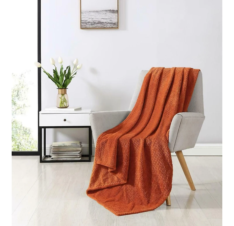 Kate Aurora Ultra Soft & Plush Herringbone Fleece Throw Blanket Covers 50"x60"