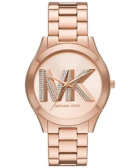 Michael Kors Women's Slim Runway Three-Hand Rose Gold-Tone Stainless Steel Watch 42mm