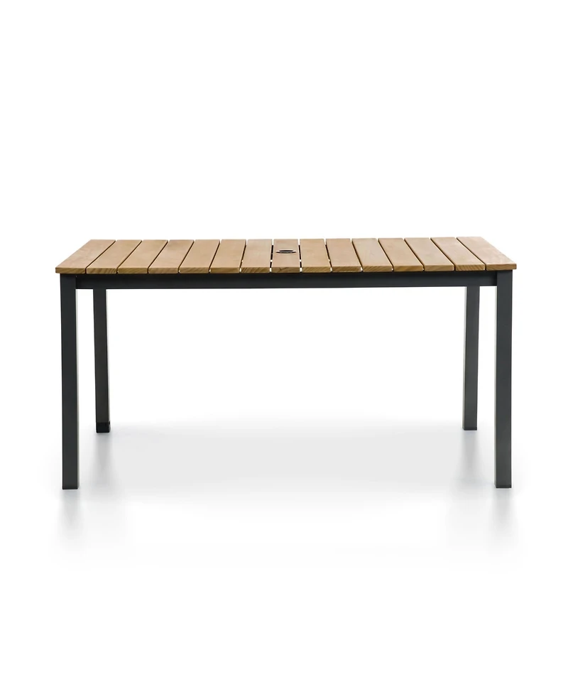 Furniture of America 29" Solid Teak Top Outdoor Dining Table with Umbrella Hole