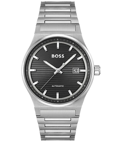 Hugo Boss Men's Candor Auto Automatic Silver-Tone Stainless Steel Watch 41mm