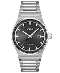 Hugo Boss Men's Candor Auto Automatic Silver-Tone Stainless Steel Watch 41mm
